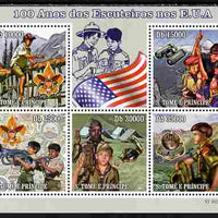 St Thomas & Prince Islands 2010 Centenary of Scouting in America perf sheetlet containing 5 values unmounted mint