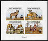 Mozambique 2009 WWF - Antelope Hippotragus equinus imperf deluxe sheetlet containing 4 vaues (numbered from a limited edition)