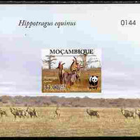 Mozambique 2009 WWF - Antelope Hippotragus equinus imperf deluxe sheetlet #2 (numbered from a limited edition)