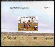 Mozambique 2009 WWF - Antelope Hippotragus equinus imperf deluxe sheetlet #2 (numbered from a limited edition)