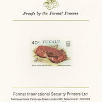 Tuvalu 1986 Crabs 40c (Red & White Painted Crab) imperf proof mounted on Format International proof card, as SG 373