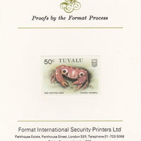 Tuvalu 1986 Crabs 50c (Red Spotted Crab) imperf proof mounted on Format International proof card, as SG 374