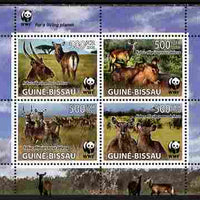 Guinea - Bissau 2008 WWF - Kobus perf sheetlet containing set of 4 vaues unmounted mint as Michel 2626-49