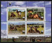 Guinea - Bissau 2008 WWF - Kobus perf sheetlet containing set of 4 vaues unmounted mint as Michel 2626-49