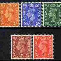 Great Britain 1950-52 KG6 colours changed set of 5 with inverted watermarks unmounted mint & good perfs SG 503wi-507wi