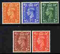 Great Britain 1950-52 KG6 colours changed set of 5 with inverted watermarks unmounted mint & good perfs SG 503wi-507wi