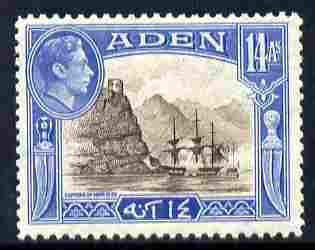 Aden 1939-48 KG6 Capture of Aden 14a sepia & blue unmounted mint SG 23a