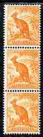 Australia 1948-56 Kangaroo 1/2d coil strip of 3 SG 228c