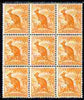 Australia 1948-56 Kangaroo 1/2d coil block of 9 SG 228c