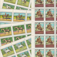 Fujeira 1970 Horses perf set of 5 (Mi 582-6A) each in complete sheets of 20 unmounted mint