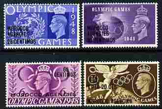 Morocco Agencies - Spanish Currency 1948 KG6 Olympic Games perf set of 4 unmounted mint, SG 178-81