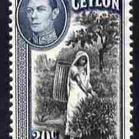 Ceylon 1938-49 KG6 Plucking Tea 20c unmounted mint, SG 391