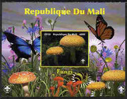 Mali 2010 Fungi #3 imperf s/sheet with Butterflies & Scouts Logo unmounted mint. Note this item is privately produced and is offered purely on its thematic appeal