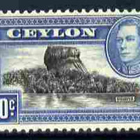 Ceylon 1938-49 KG6 Sigiriya (Lion Rock) 10c watermark sideways unmounted mint, SG 389