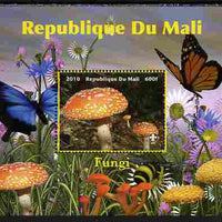 Mali 2010 Fungi #7 perf s/sheet with Butterflies & Scouts Logo unmounted mint. Note this item is privately produced and is offered purely on its thematic appeal