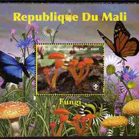 Mali 2010 Fungi #8 perf s/sheet with Butterflies & Scouts Logo unmounted mint. Note this item is privately produced and is offered purely on its thematic appeal