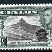 Ceylon 1938-49 KG6 Adam's Peak 3c P12 unmounted mint SG387e