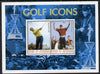 Myanmar 2001 Golf Icons (Jack Nicklaus & Tiger Woods) perf sheetlet containing 2 values unmounted mint