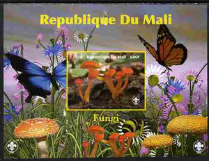 Mali 2010 Fungi #8 imperf s/sheet with Butterflies & Scouts Logo unmounted mint. Note this item is privately produced and is offered purely on its thematic appeal