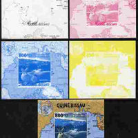 Guinea - Bissau 2010 Global Warming #1 - Rabbit individual deluxe sheet - the set of 5 imperf progressive proofs comprising the 4 individual colours plus all 4-colour composite, unmounted mint