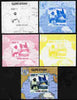 Guinea - Bissau 2010 Global Warming #5 - Penguin individual deluxe sheet - the set of 5 imperf progressive proofs comprising the 4 individual colours plus all 4-colour composite, unmounted mint