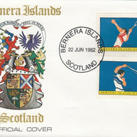 Bernera 1982 Tennis imperf,set of 2 values (40p & 60p) on special cover with first day cancel