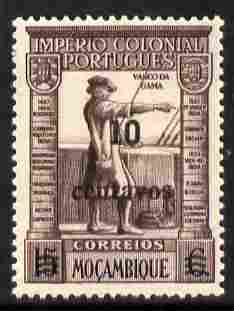 Mozambique 1946 Vasco da Gama 10c on 15c brown-purple & black unmounted mint SG387