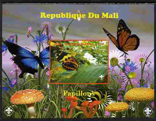 Mali 2010 Butterfles #2 imperf s/sheet with Fungi & Scouts Logo unmounted mint. Note this item is privately produced and is offered purely on its thematic appeal