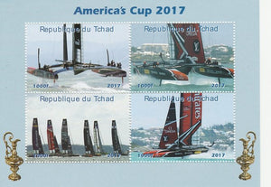 Chad 2017 America's Cup perf sheetlet containing 4 values unmounted mint. Note this item is privately produced and is offered purely on its thematic appeal. .