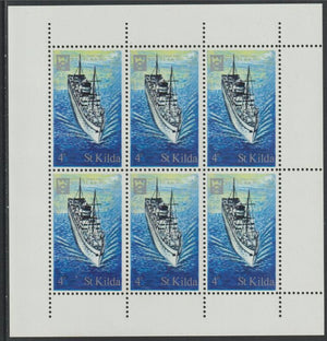 St Kilda 1971 Ships 4d SS Devonia complete perf sheetlet of 6 unmounted mint