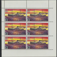 St Kilda 1971 Ships 3p on 5d The Lady Ambrosine,complete perf sheetlet of 6 unmounted mint