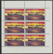 St Kilda 1971 Ships 3p on 5d The Lady Ambrosine,complete perf sheetlet of 6 unmounted mint