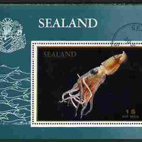 Sealand 1970 Fish $1 perf m/sheet fine cto used