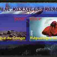 Congo 2010 Lighthouses & Marine Fauna #5 imperf sheetlet containing 2 values unmounted mint