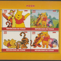 Chad 2018 Pooh Bear perf sheetlet containing 4 values unmounted mint. Note this item is privately produced and is offered purely on its thematic appeal, it has no postal validity