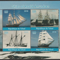 Chad 2018 Ships of Roald Amundsen perf sheetlet containing 4 values unmounted mint. Note this item is privately produced and is offered purely on its thematic appeal, it has no postal validity