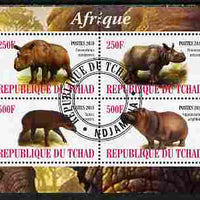 Chad 2010 African Fauna #1 perf sheetlet containing 4 values fine cto used