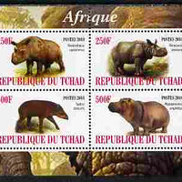 Chad 2010 African Fauna #1 perf sheetlet containing 4 values unmounted mint