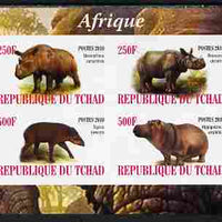 Chad 2010 African Fauna #1 imperf sheetlet containing 4 values unmounted mint