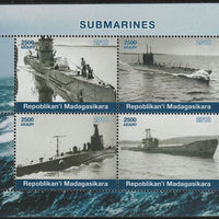 Madagascar 2018 Submarines perf sheetlet containing 4 values unmounted mint. Note this item is privately produced and is offered purely on its thematic appeal.