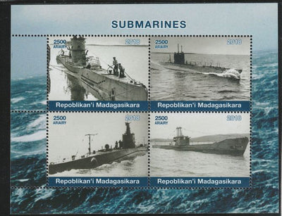 Madagascar 2018 Submarines perf sheetlet containing 4 values unmounted mint. Note this item is privately produced and is offered purely on its thematic appeal.