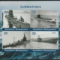 Madagascar 2018 Submarines imperf sheetlet containing 4 values unmounted mint. Note this item is privately produced and is offered purely on its thematic appeal.