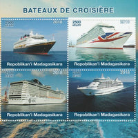 Madagascar 2018 Cruise Ships perf sheetlet containing 4 values unmounted mint. Note this item is privately produced and is offered purely on its thematic appeal.