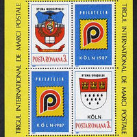 Rumania 1987 'Philatelia 87' Stamp Exhibition m/sheet, Mi BL 237