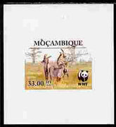 Mozambique 2009 WWF - Antelope Hippotragus equinus individual imperf deluxe sheetlet # 2 unmounted mint. Note this item is privately produced and is offered purely on its thematic appeal