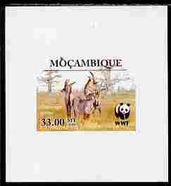 Mozambique 2009 WWF - Antelope Hippotragus equinus individual imperf deluxe sheetlet # 2 unmounted mint. Note this item is privately produced and is offered purely on its thematic appeal