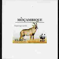 Mozambique 2009 WWF - Antelope Hippotragus equinus individual imperf deluxe sheetlet # 4 unmounted mint. Note this item is privately produced and is offered purely on its thematic appeal