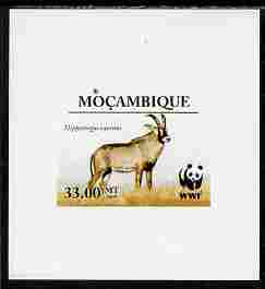 Mozambique 2009 WWF - Antelope Hippotragus equinus individual imperf deluxe sheetlet # 4 unmounted mint. Note this item is privately produced and is offered purely on its thematic appeal