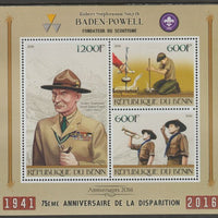 Benin 2016 Baden Powell - Scouts perf sheet containing three values unmounted mint