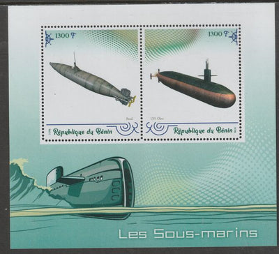 Benin 2019 Submarines perf sheet containing two values unmounted mint